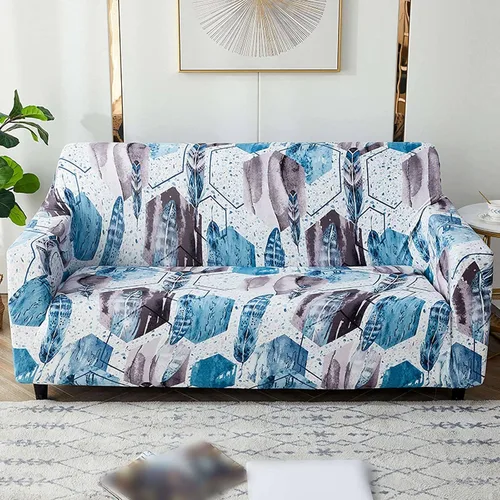 Vista 3 de MBROS Funda de sofá de alta elasticidad para sofá de 3 cojines, funda de sofá estampada de poliéster y elastano, protector de muebles para sala de G