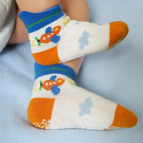 Vista 4 de RATIVE Calcetines antideslizantes con puños para bebés, niños y niñas
