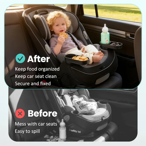 Vista 5 de Maxi-COSI Pria - Paquete de 2 bandejas para asiento de automóvil con portavasos para seguridad 1st EverFit & Grow and Go Cosco todo en uno