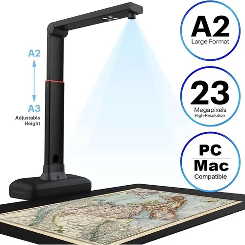 Vista 6 de TsoLay Escáner de documentos de libro de 23 MP, escáner de cámara de gran formato A2 con función OCR/grabación de video/luz LED de alto brillo