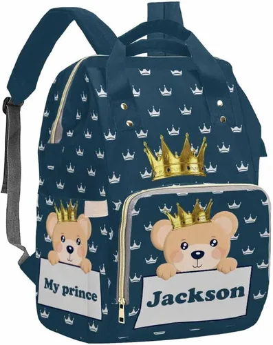 Vista 19 de Artsadd Bolsa de pañales con nombre personalizado para bebé, mochila para mamá y papá, pattern 01, Mochilas Daypack