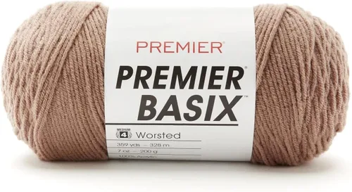 Vista 44 de Premier Yarns Basix, hilo de estambre sólido, hecho de acrílico, hilo ideal para ganchillo y tejido, color blanco, 359 yardas