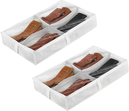 Vista 6 de Whitmor - Set de 2 bolsas para botas debajo de la cama (4 secciones) - Negro