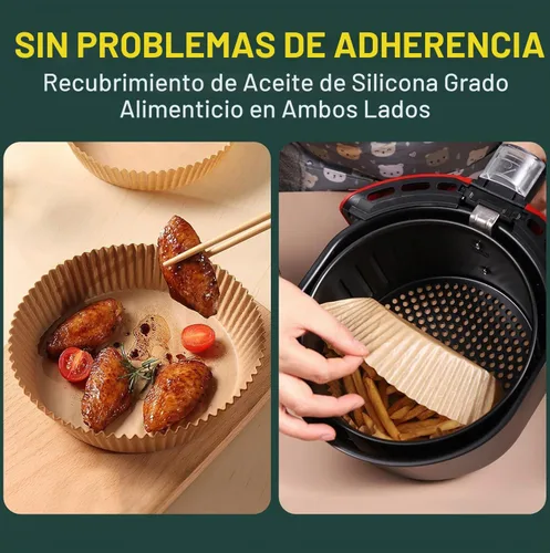 Vista 4 de Forro de papel desechable para freidora de aire, pergamino redondo antiadherente, accesorios para freidora de aire, a prueba de aceite, a prueba