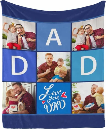Vista 28 de InterestPrint Manta de amor personalizada con texto en inglés "To Dad, Even When I Not Close by,I Want You to Know I Love and Appreciate You We Love