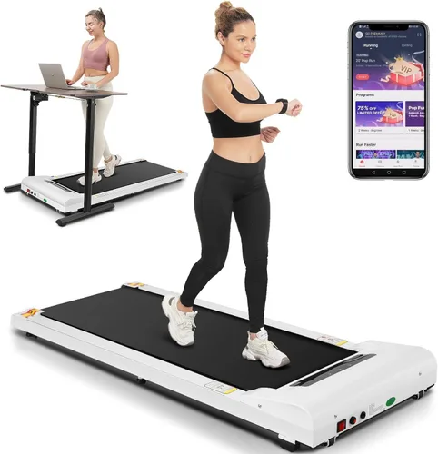 Vista 7 de Cinta de Caminar Portátil con Capacidad de 300 Libras, Cintas de Correr Portátiles para Casa y Oficina, Cinta de Correr Bajo el Escritorio