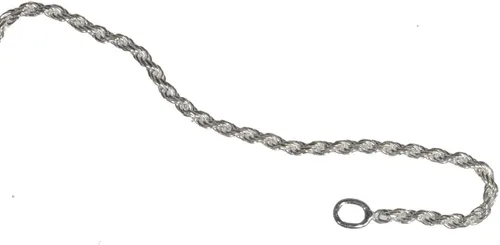 Vista 5 de Cadena de cuerda de plata de ley con corte de diamante fácil ajuste