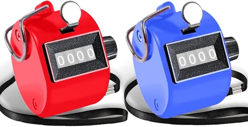 Vista 8 de TESEAS Clicker Counter - Contador manual de mano, contador de 4 dígitos, paquete de 2 contadores mecánicos de mano, clickers para pitch, umpire