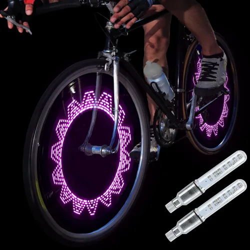 Vista 11 de DAWAY Luz de vástago de válvula de neumático de bicicleta A08 – Luces LED impermeables para rueda de bicicleta, lámpara intermitente de neón que