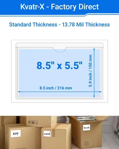 Vista 132 de 30 PCS Clear Self Adhesive Plastic Label Pockets, Top Loading Business & Library Index Card Holders, Peel and Stick Sleeves for Storage Bins, Totes