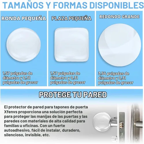 Vista 4 de Protector de pared para pomo de puerta Transparente