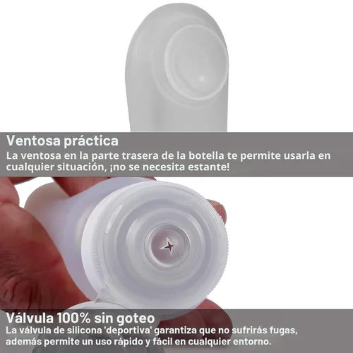 Vista 2 de LiquiSnugs, 100% a prueba de fugas, botellas de viaje, de silicona (3 unidades), aprobado por TSA, por TravelSnugs