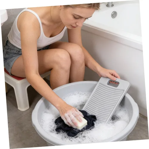 Vista 8 de Cabilock Ensaladera con tapa, tabla de lavado para colgar, tabla de lavado para camisas, pequeña para ropa, mini tablero de herramientas de viaje
