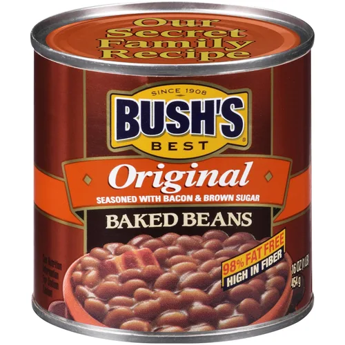 Vista 5 de BUSH'S BEST Frijoles horneados originales enlatados de 16 onzas, fuente de proteína y fibra a base de plantas, bajos en grasa, sin gluten