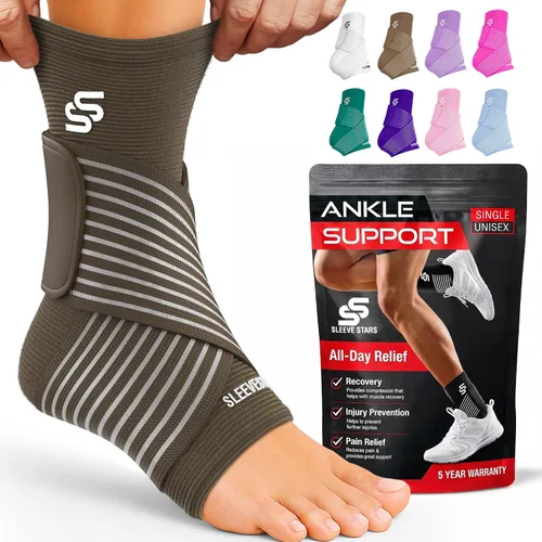 Vista 11 de Tobillera Sleeve Stars para mujeres y hombres, tobillera para esguince de tobillo, manga de compresión para alivio de la fascitis plantar, soporte