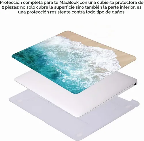 Vista 3 de iCasso - Funda para MacBook Air de 13 pulgadas 2020 M1 A2337 Beach Playa
