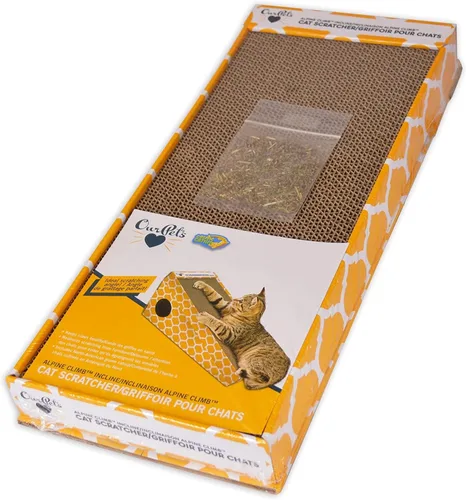 Vista 8 de Our Pets Rascador cósmico para gatos, hierba gatera cultivada en Norteamérica incluida, reversible para el doble de uso, 18.13 x 10.13 x 1.25