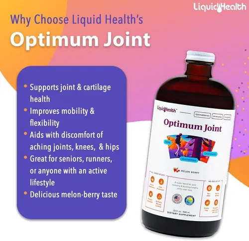 Vista 3 de LIQUIDHEALTH Optimum Suplemento de apoyo articular con glucosamina, condroitina, MSM, ácido hialurónico, vitaminas líquidas de triple fuerza, sin