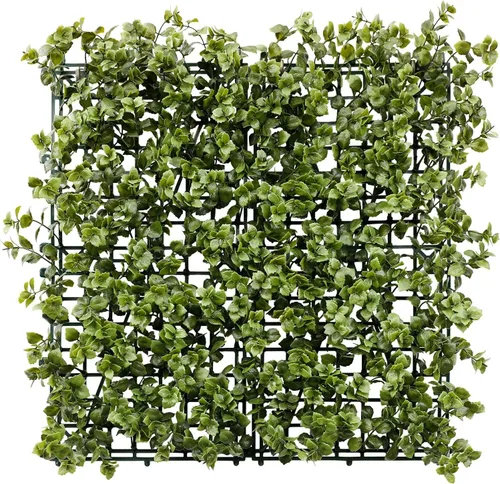 Vista 14 de E&K Panel de valla de plantas artificiales de 20 x 20 pulgadas, hojas sintéticas, césped, panel de privacidad para interiores y exteriores