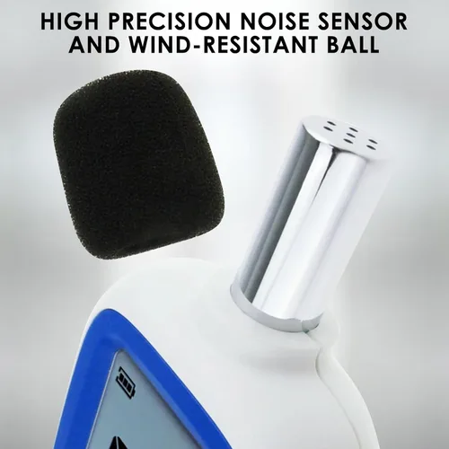 Vista 7 de Medidor de decibelios inalámbrico, medidor de nivel de sonido Bluetooth con registro de datos de aplicaciones y alarma, probador de sonido de audio