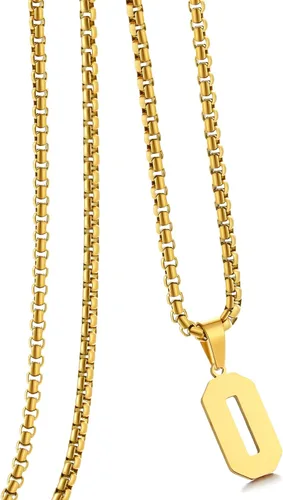 Vista 161 de Collar de Número Dorado para Hombre, Cadena de Acero Inoxidable con Colgante de Número para Atletas, Joyería Deportiva Personalizada para Niños