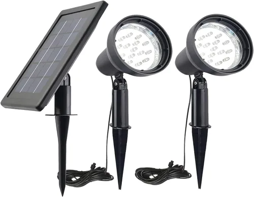 Vista 12 de SUNLONG Focos solares para exteriores, impermeables, brillantes, luz de pared LED, luz de inundación de seguridad, alimentada por energía solar