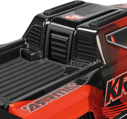 Vista 14 de ARRMA 1/16 Mini Kraton 3S DSC 4X4 RTR Brushless RC Speed Truck, Negro/Rojo