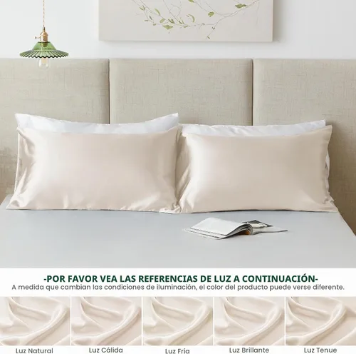 Vista 6 de Love's cabin Funda de almohada de satén para cabello y piel, similar a las fundas de almohada de seda, paquete de 2 fundas de almohada