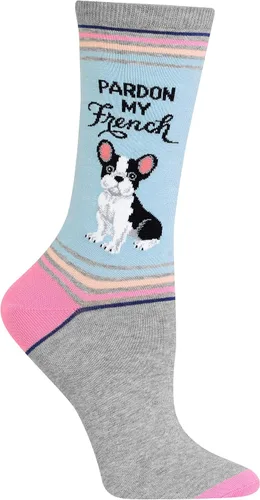 Vista 4 de Hot Sox Calcetines de mujer con patrón geométrico de novedad Heather cáñamo