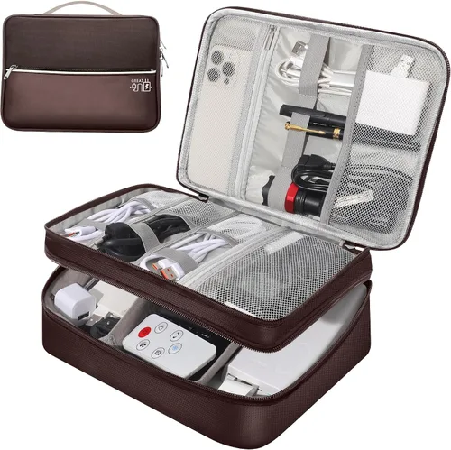 Vista 9 de CILLA Organizador de Electrónica para Viajes, Estuche Organizador de Cables de Viaje, Bolsa Compacta de Accesorios Electrónicos para Cable, Cordón