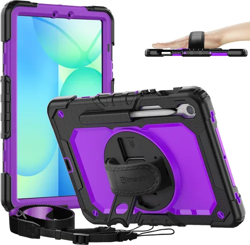 Vista 17 de Timecity - Funda protectora resistente para Samsung Galaxy Tab S10 Lite, S10 FE, S9 FE 5G, S9, 10.9 y 11 pulgadas, con protector de pantalla, Negro