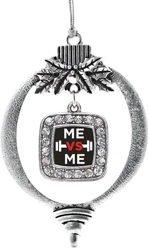 Vista 213 de Inspired Silver - Bon Voyage Cruise Ship Charm Ornamento – Adornos navideños cuadrados de plata con joyas de circonita cúbica