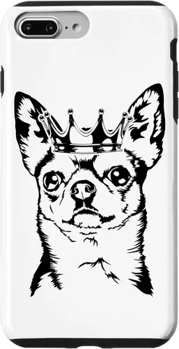 Vista 9 de Funda divertida para iPhone 14 con diseño de Chihuahua orgulloso con corona perro mamá perro