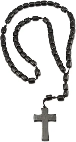 Vista 11 de Catholica Shop - Collar de Cuentas de Madera de Vestimenta Religiosa Católica con Colgante de Cruz de Madera, Collar de Rosario Católico I Collar
