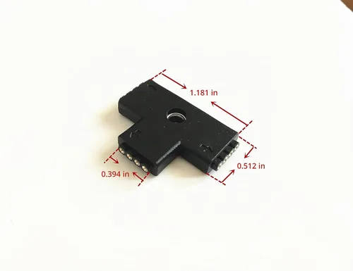 Vista 3 de 10 conectores hembra en forma de T de 0.394 in, 4 pines de 3 extremos para tira de luz LED RGB 5050 Flex (forma T)