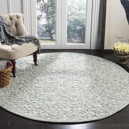 Vista 15 de SAFAVIEH Trace Collection - Alfombra decorativa de 2 x 3 pies, marrón y marfil, lana hecha a mano, ideal para zonas de alto tráfico en entrada, sala