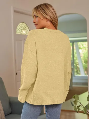 Vista 78 de LILLUSORY - Suéteres sin botones grandes para mujer, suéter mullido, grueso y cálido