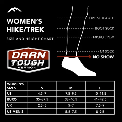 Vista 4 de Darn Tough Calcetines de Senderismo Ligeros Sin Tobillo para Mujer Light Hiker (Estilo 1986)