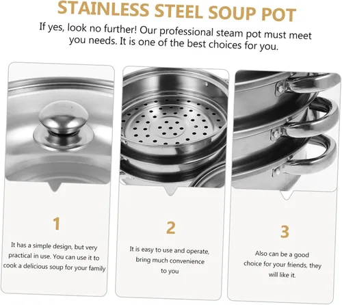 Vista 2 de Angoily Comida de verduras asiáticas olla grande olla de sopa grande ollas ollas juegos de ollas para cocinar accesorios de cocina olla