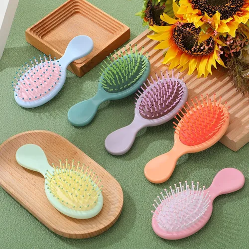 Vista 7 de Epakh Paquete de 6 mini cepillos desenredantes para niños, niños pequeños y mujeres, cepillos de cerdas suaves para cabello húmedo o seco y rizado