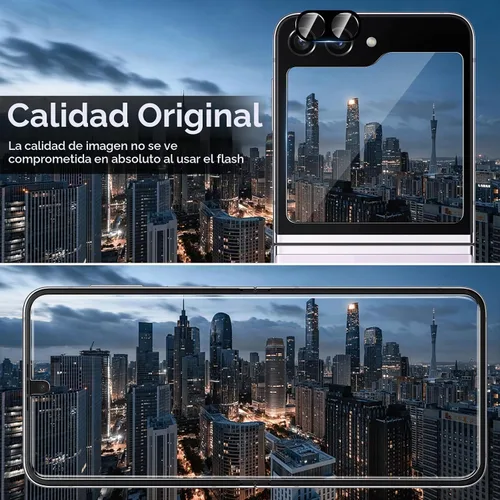 Vista 6 de Protector de pantalla para Samsung Galaxy Z Flip 5 (2 juegos, 6 unidades) Internal Flexible TPU Screen Protector + Outer Tempered Glass Screen