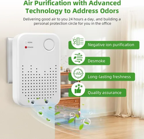Vista 3 de Ionizadores de aire enchufables, paquete de 2 unidades sin filtro, purificadores de aire portátiles silenciosos para dormitorio, cocina, baño