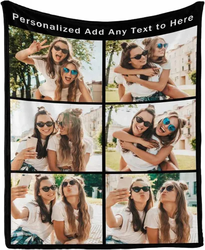 Vista 16 de Manta personalizada con tus fotos favoritas, manta personalizada con mis propias imágenes para familia, mamá, papá, hija, hijo, perro, hermanas