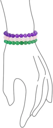 Vista 58 de Bling Jewelry Juego de 3 pulseras elásticas unisex apilables con cuentas redondas de 0.315 pulgadas para mujeres, adolescentes y hombres, multihebra