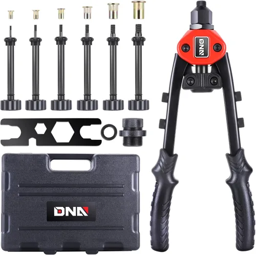Vista 12 de DNA MOTORING TOOLS-00091 Remachadora manual con juego de herramientas de botella de colección, 1 x 12-1/2", resistente, extra larga
