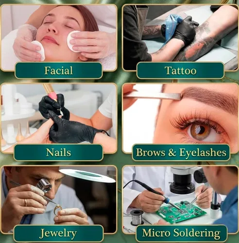 Vista 7 de Hi_friend Lámpara de media luna portátil de 23 pulgadas, luz de pestañas para esteticistas, lámpara LED de piso arqueada brillante para extensiones