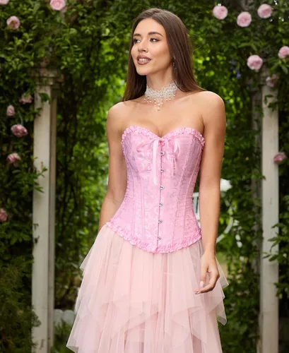 Vista 56 de SZIVYSHI Corsé para mujer, lencería moldeadora, body con cintura de encaje