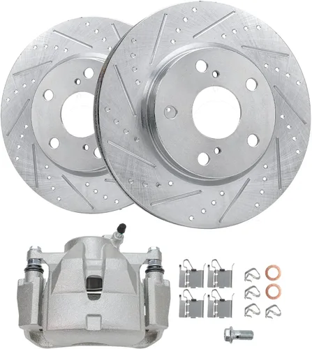 Vista 385 de Detroit Axle - Rotores de freno delantero para 04-13 Mazda 3 Rotores de frenos de disco 06-15 Mazda 5 Reemplazo: Rotor regular delantero de 11.81