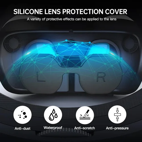 Vista 3 de TATAVR Funda protectora de silicona para casco PS VR2, piel protectora de lente compatible con gafas PS VR 2, fácil de instalar, corte preciso