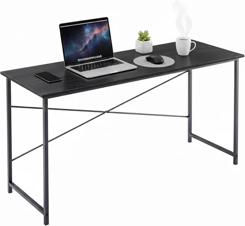 Vista 15 de Escritorio para computadora de 32 pulgadas, escritorio simple para oficina en casa, mesa de estudio, marco de metal resistente, escritorio MDF